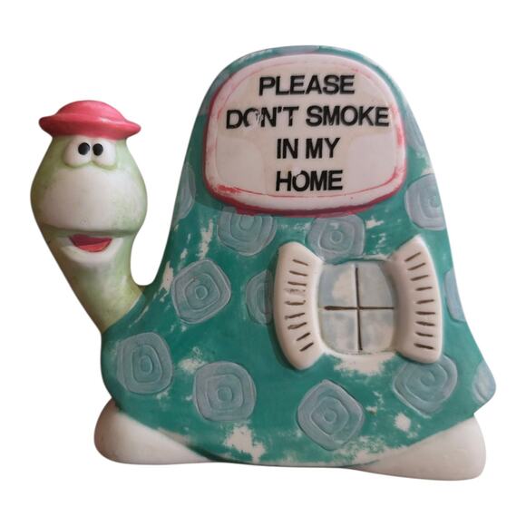 VTG Please Dont Smoke In My Home Turtle Decor No Smoking Sign Flambro Lynn 1988 - Picture 1 of 3